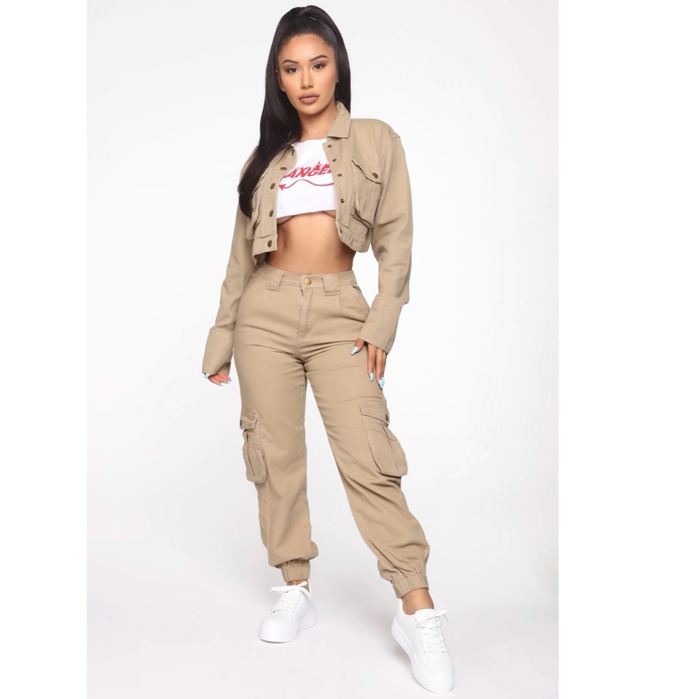 Khaki Cargo Joggers